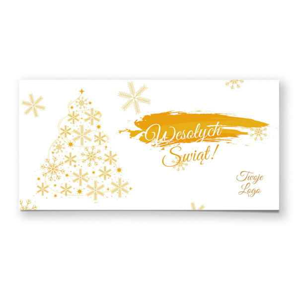 Kartki świąteczne firmowe z nadrukiem ozdobnej choinki